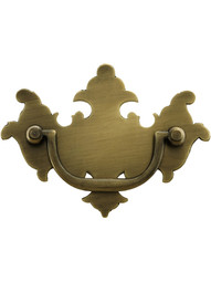 Colonial Chippendale Brass Bail Pull ‚Äì 2 1/2 inch Center-to-Center in Antique Brass Finish.